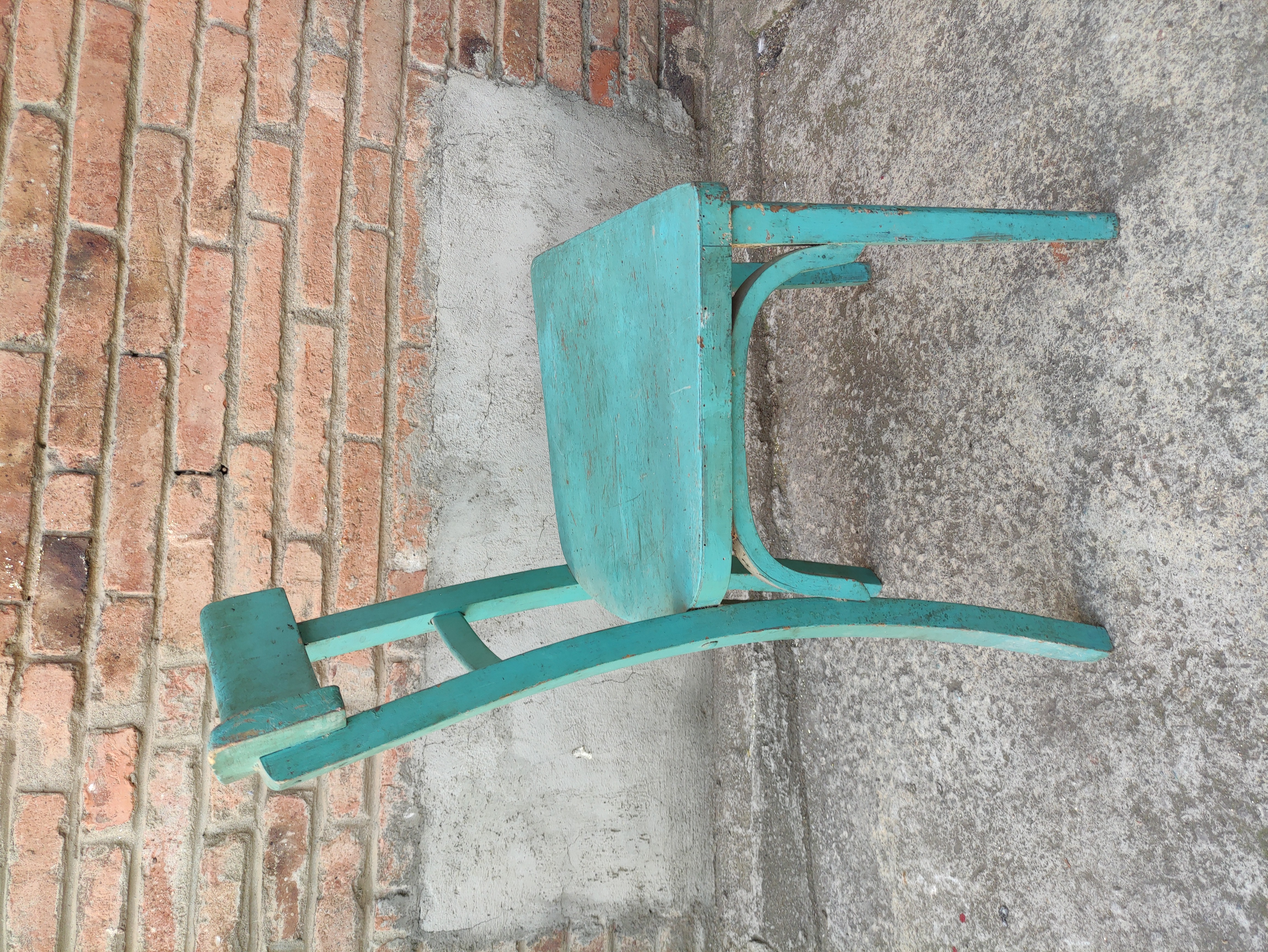 silla madera azul verde 41-81x37x37 (18eu) 1u